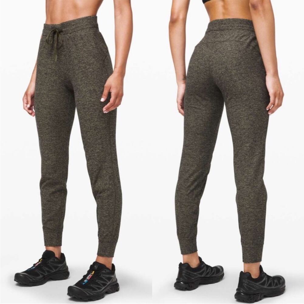 Lululemon Ready To‎ Rulu Pant Heathered Utilitarian / Black Womens Size 6